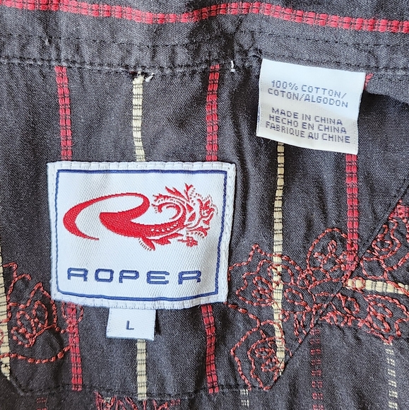 Black Roper Western Cotton Riding Shirt - Picture 4 of 4